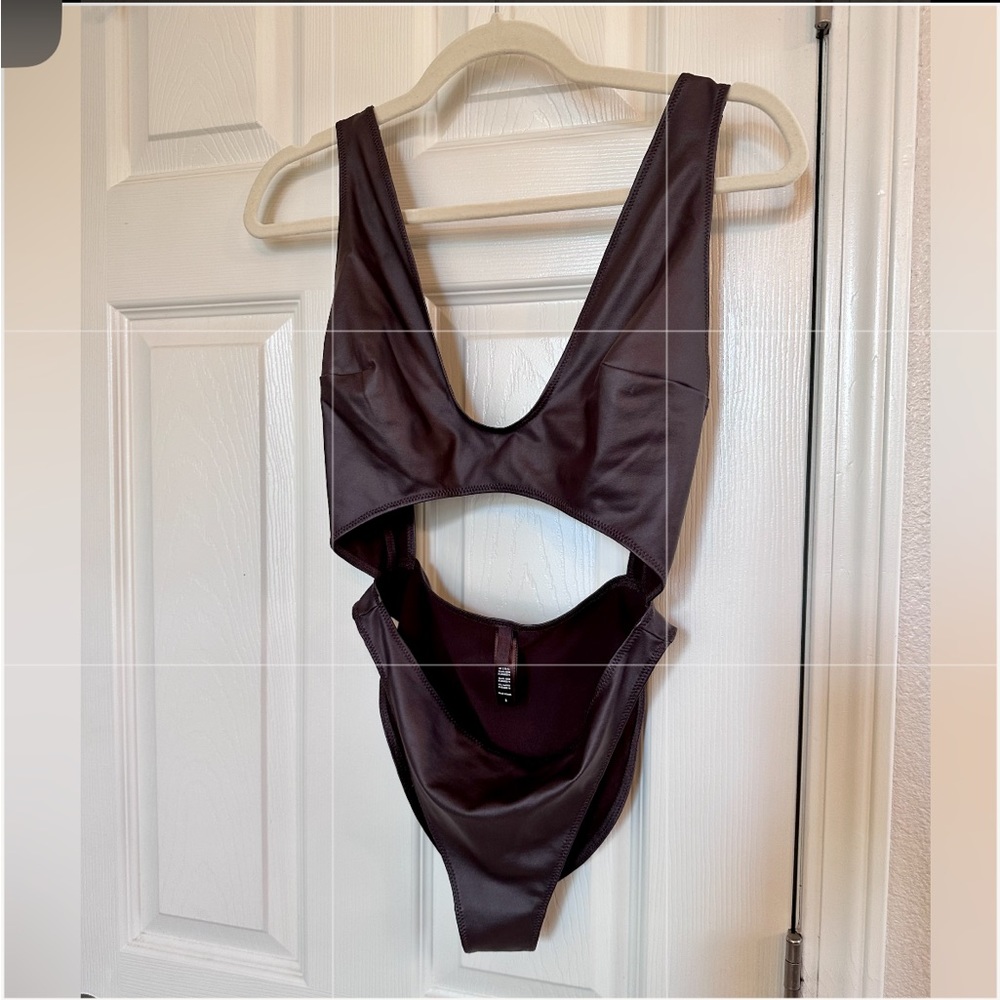 SKIMS Brown One-Piece Swimsuit